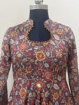 Silk Flaired Kurta with Minimal Embroidery All Over by Kiyshacouture