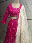Dark Pink Raw Silk Lehenga