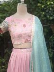 Baby Pink Pastel Lehenga by kiyshacouture