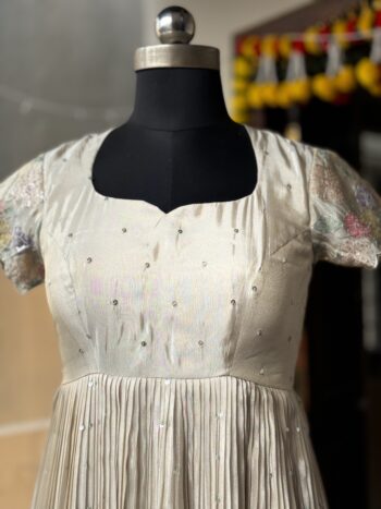 Tissue Silk Pleated Long Gown