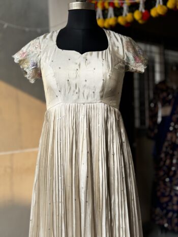 Tissue Silk Pleated Long Gown